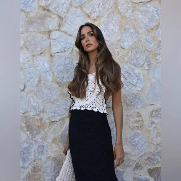 ZARA CONTRAST CHENILLE DRESS - Picture 1 of 4